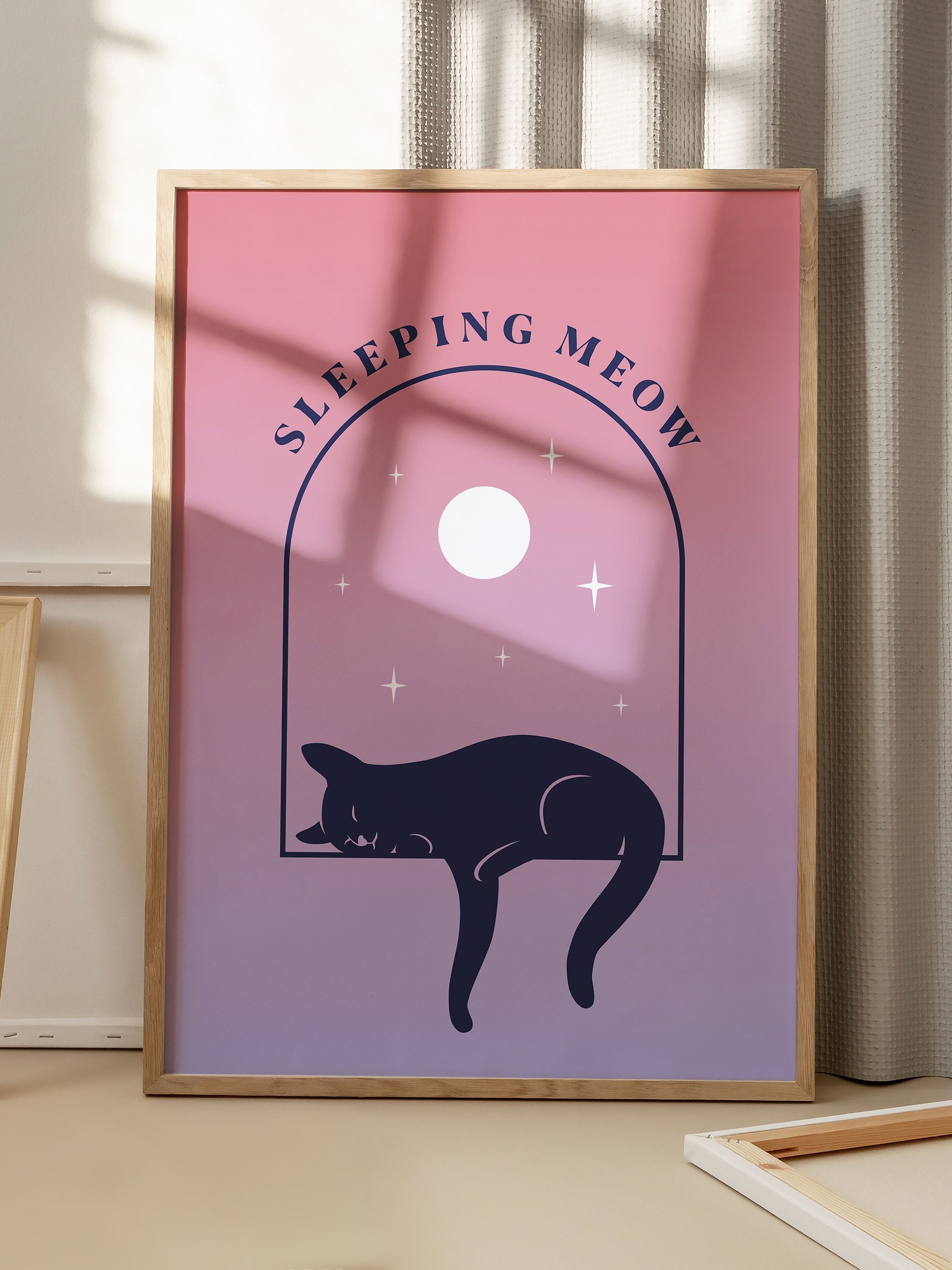 Sleeping Meow-psoter-wall_art-decor-The Poster Square