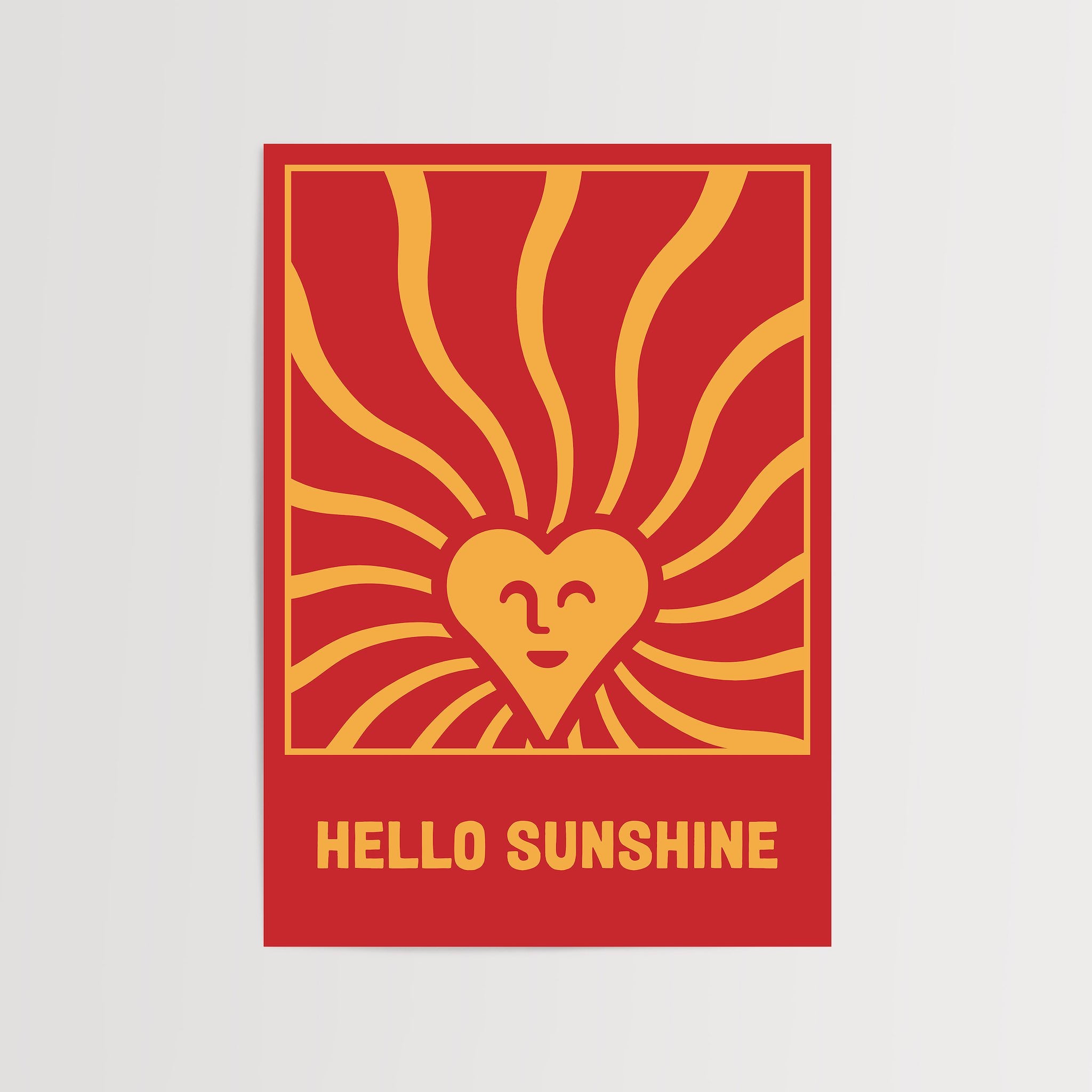 Hello Sunshine art print with colorful typography