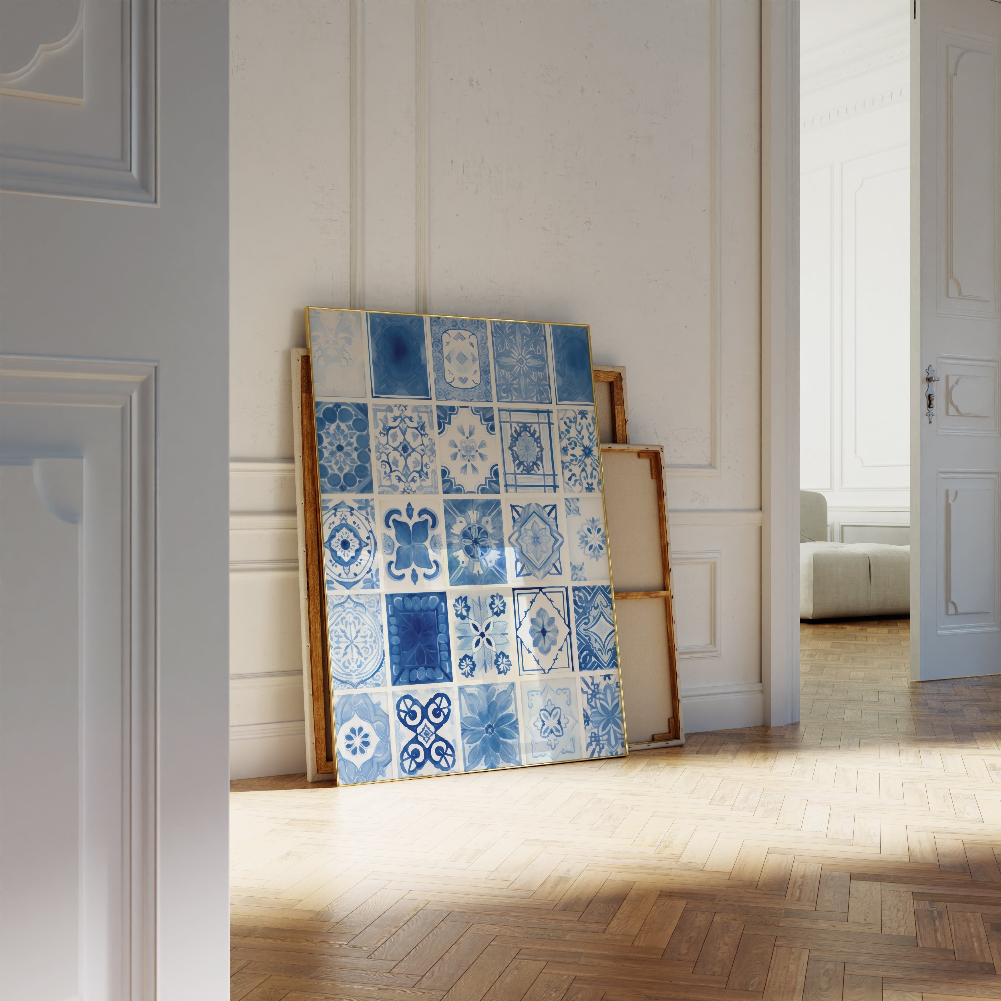 Blue Tiles-psoter-wall_art-decor-The Poster Square